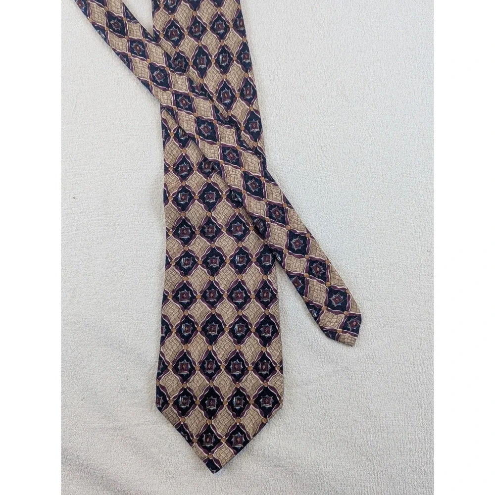 IKE‎ BEHAR NEW YORK Silk Necktie Mens Geometric Pattern Made in Italy